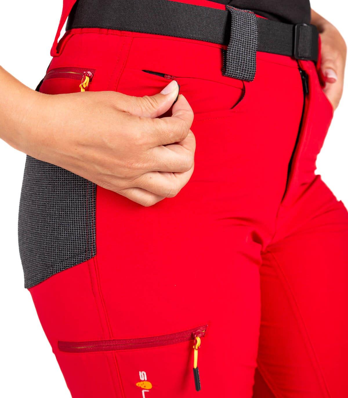 Calças Lavaredo Escalada E Alpinismo Unissex Leves Respiráveis Vermelho 4/5