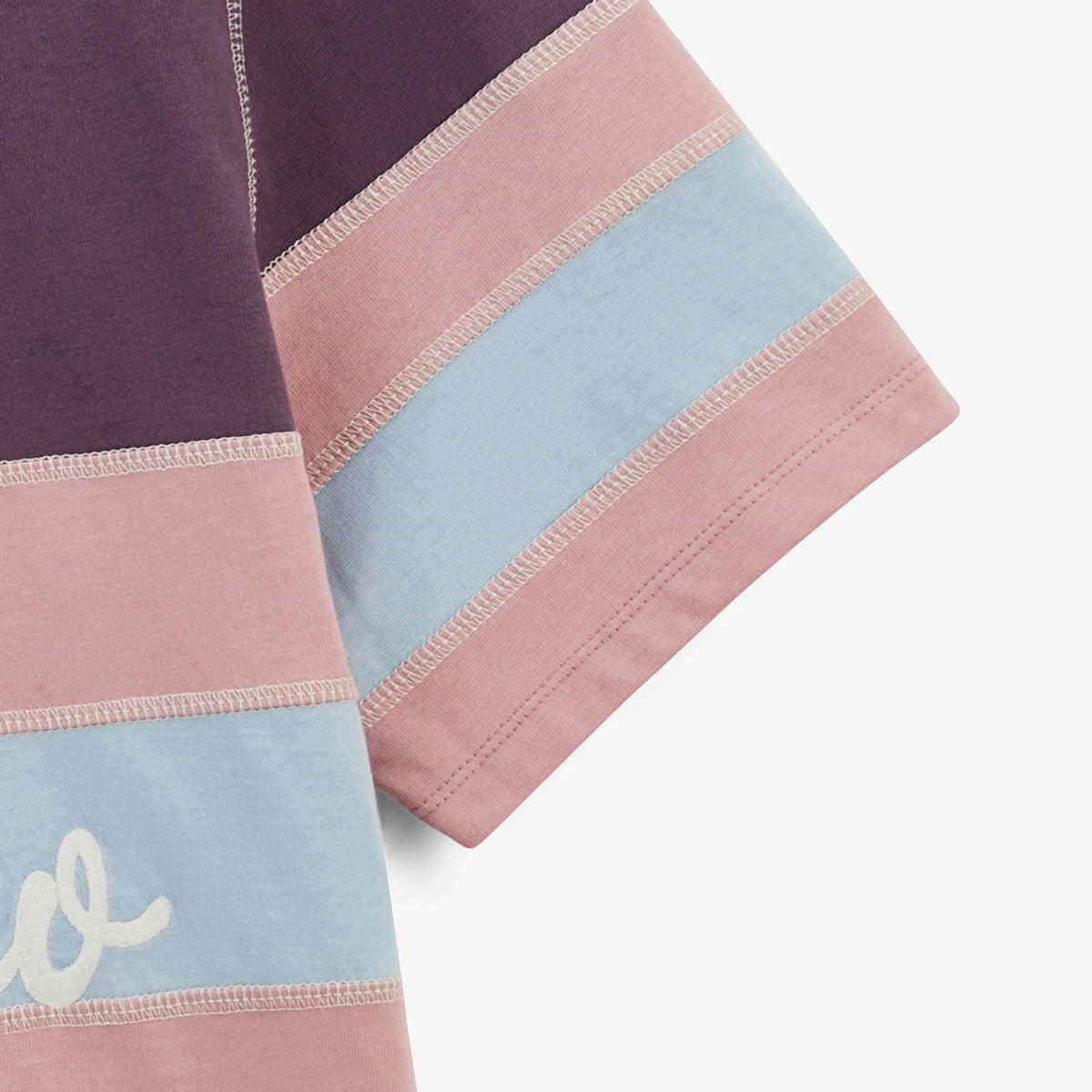 Polo de manga corta de jersey de algodón con costuras overlock moradas 6/7