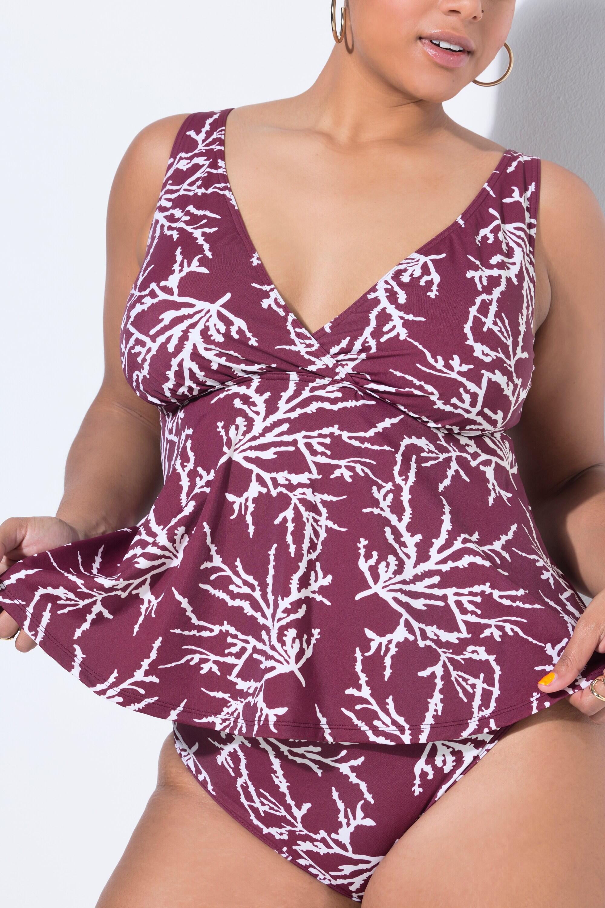 Femme Haut de bikini avec bonnets souples drapé et imprimé all-over 3/4