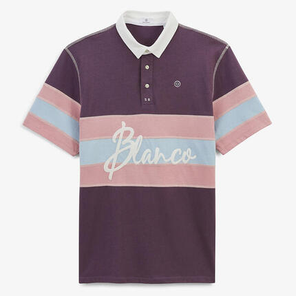 Maillot de rugby manches courtes en jersey de coton violet