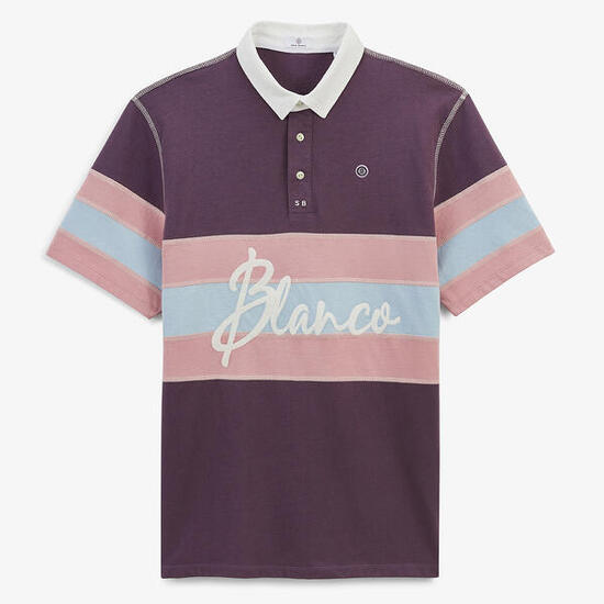 Maillot de rugby manches courtes en jersey de coton violet
