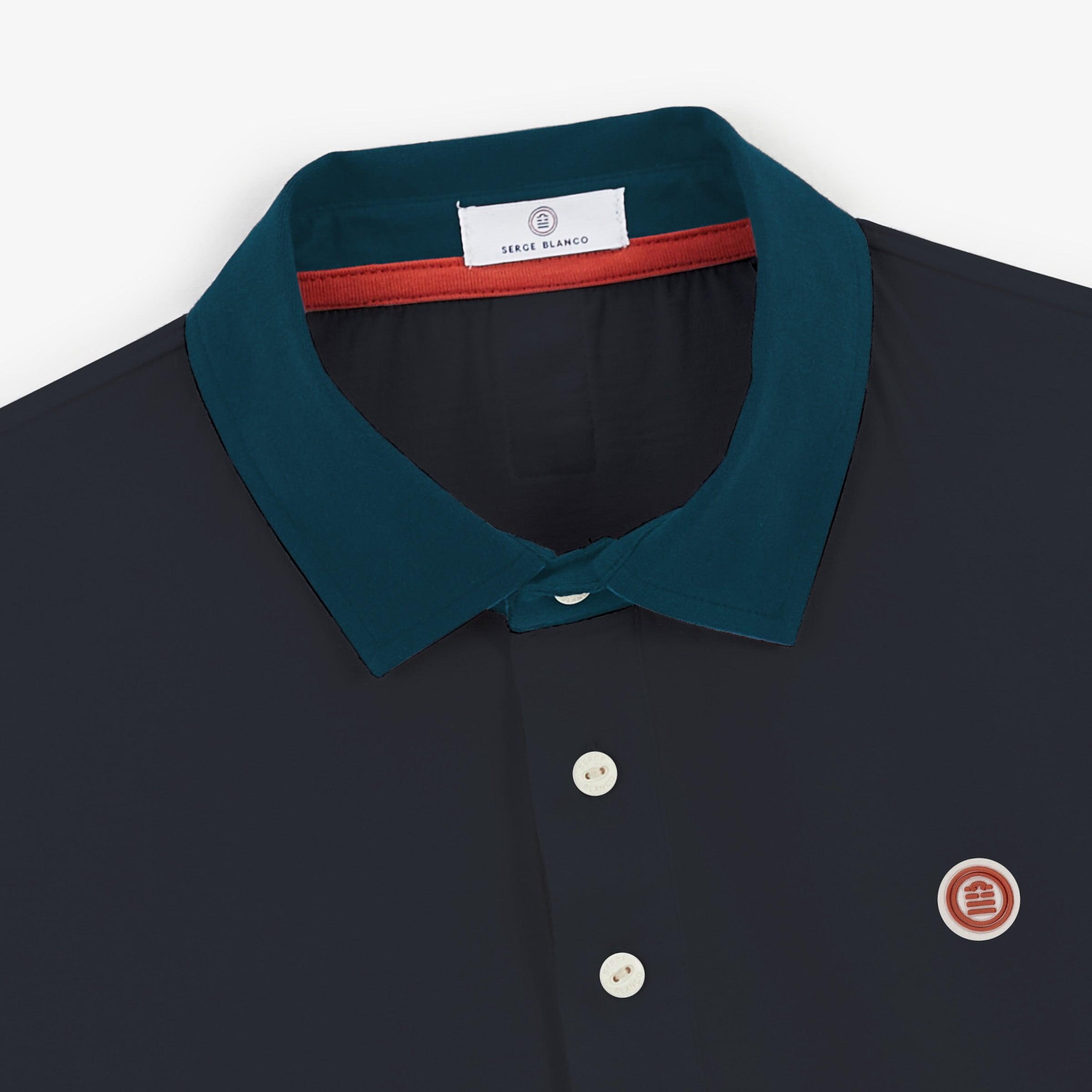 Polo a maniche corte in jersey di cotone 15 maniche blu navy 3/4
