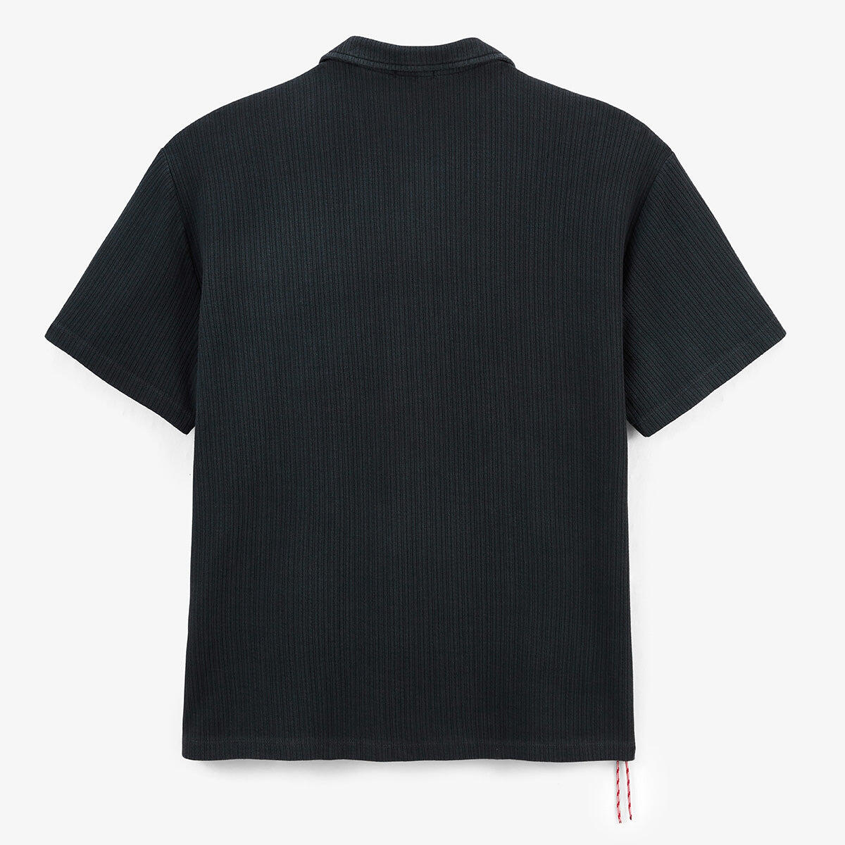 Camisa de manga corta de algodón jacquard gris carbón 2/6