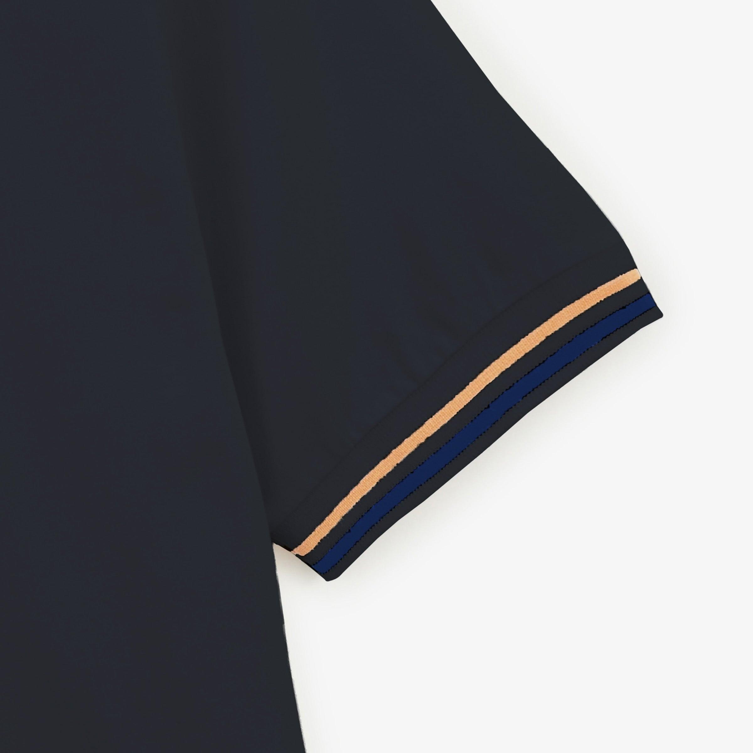 Polo a maniche corte in jersey di cotone 15 maniche blu navy 4/4