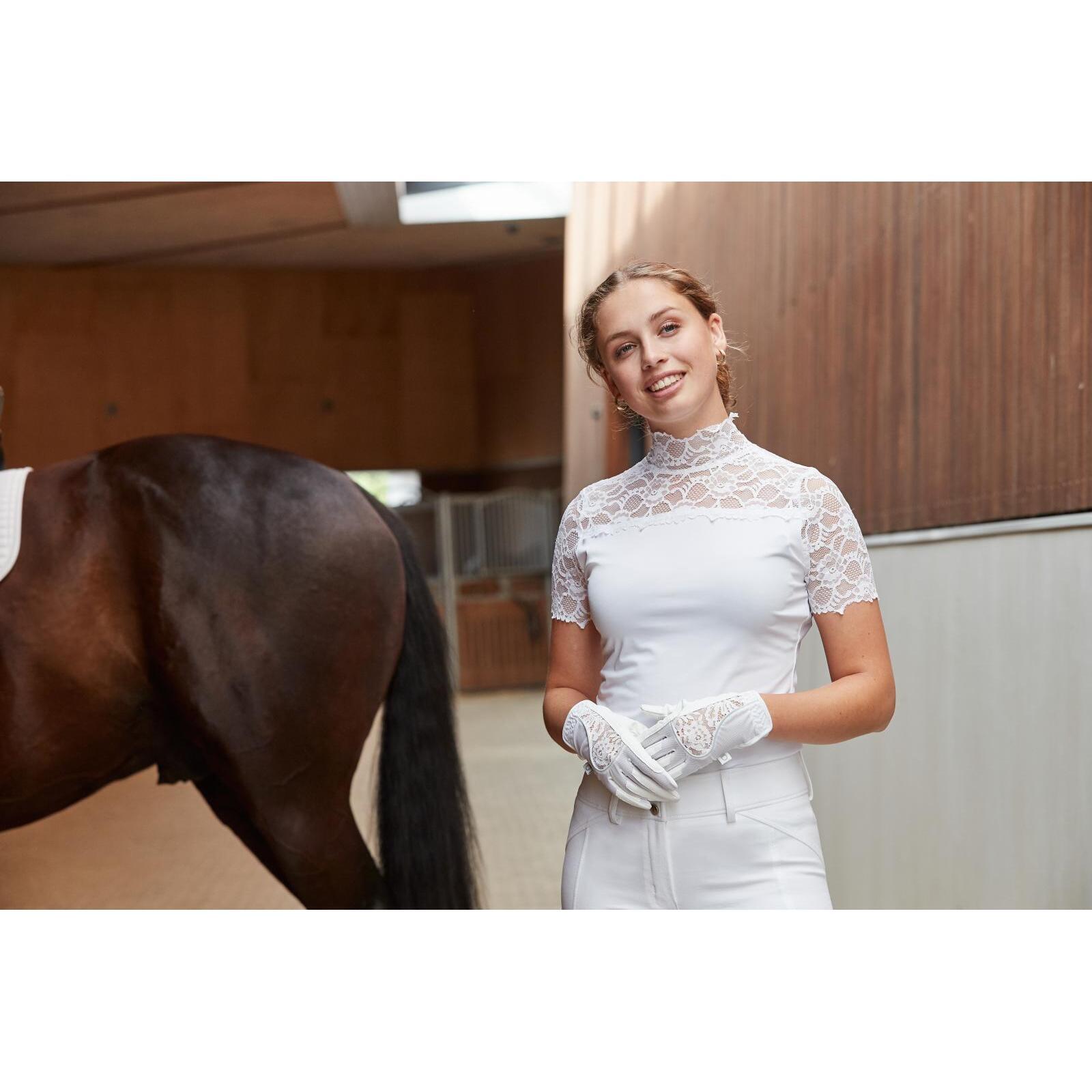 Rijhandschoenen met kant voor dames Equipage Larissa 2/5