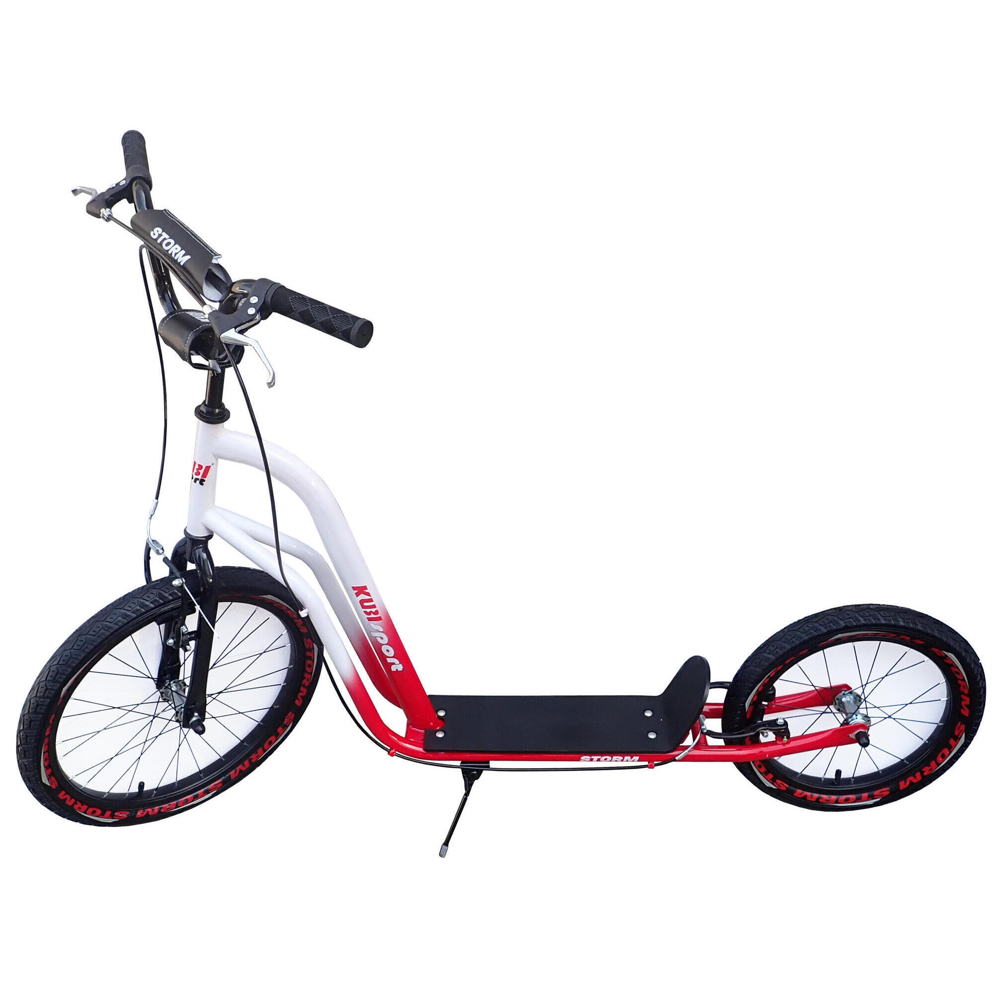 KUBISPORT Koloběžka Storm s nafukovacími koly 20/16" bíločervená
