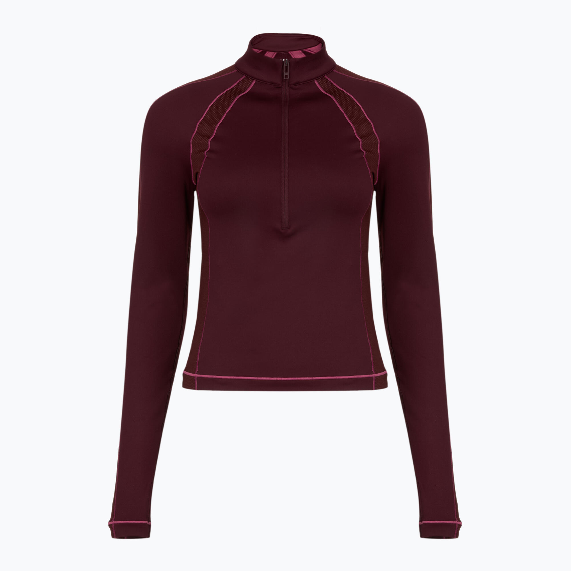Dames T-shirt Under Armour ColdGear Textured 1/2 Zip donker 1/5