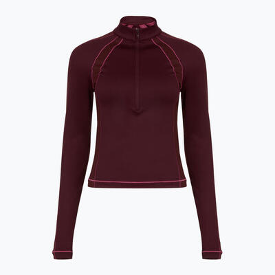 Dames t-shirt under armour coldgear textured 1/2 zip donker