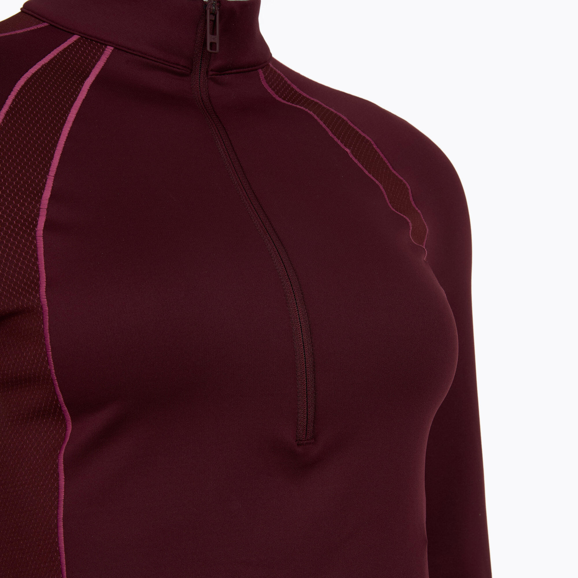 Dames T-shirt Under Armour ColdGear Textured 1/2 Zip donker 3/5