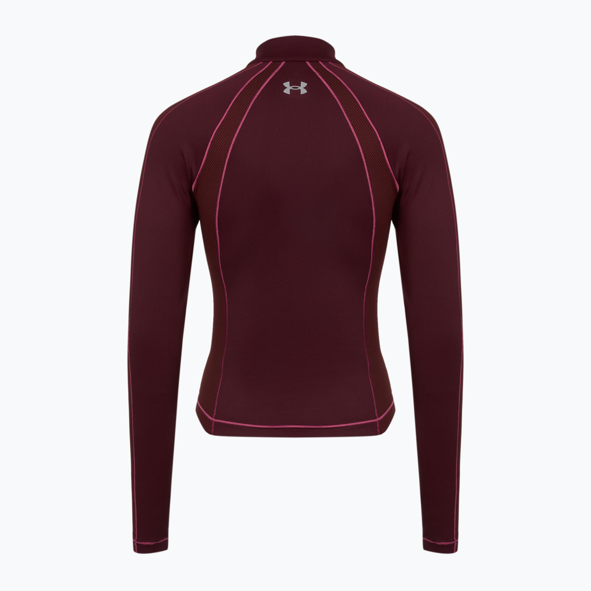 Dames T-shirt Under Armour ColdGear Textured 1/2 Zip donker 2/5