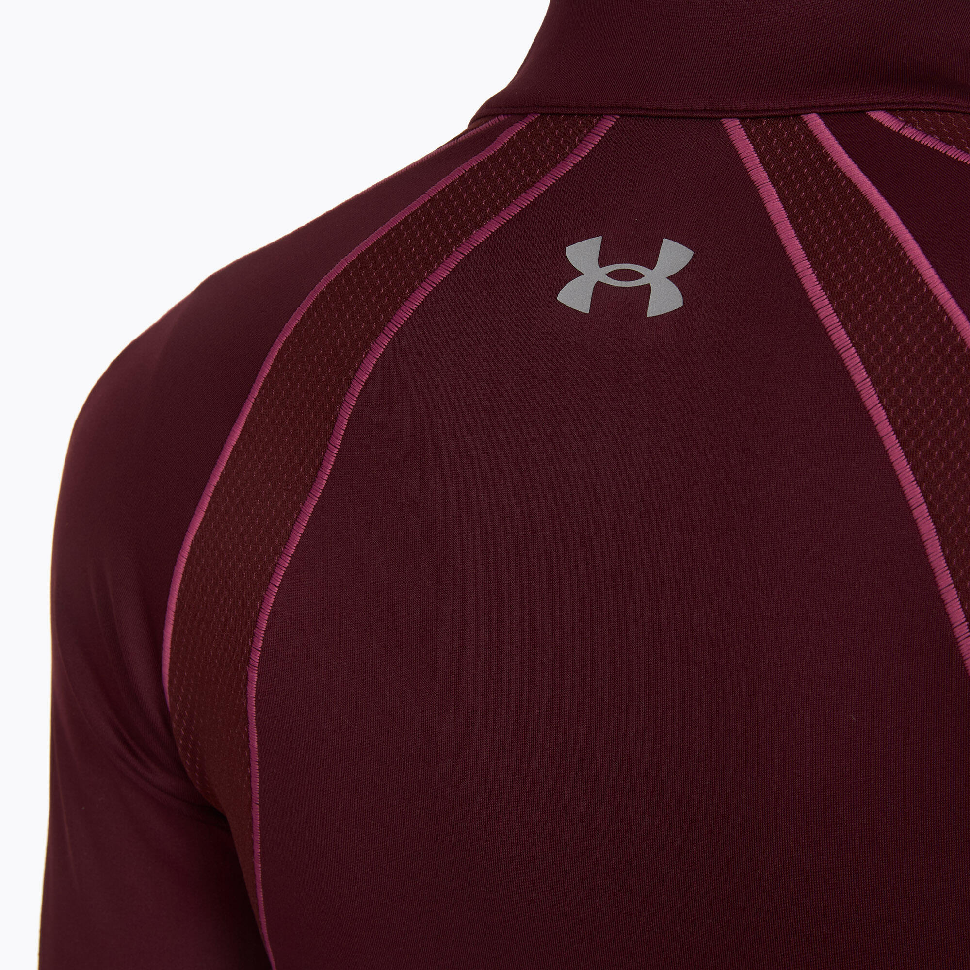 Dames T-shirt Under Armour ColdGear Textured 1/2 Zip donker 4/5