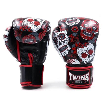 Gants de boxe Twins BGVL3 Skull Rouge – 14oz