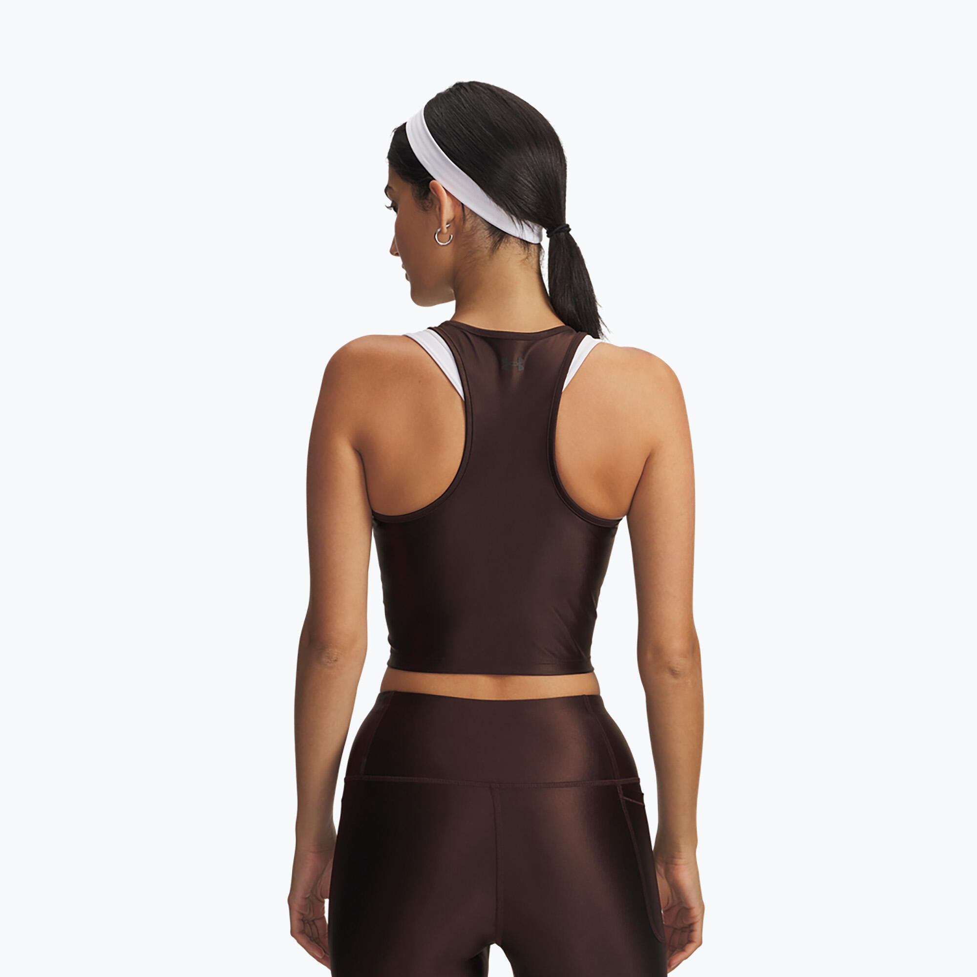 Top treningowy damski Under Armour Motion Shine Tank kona brown/black 2/4