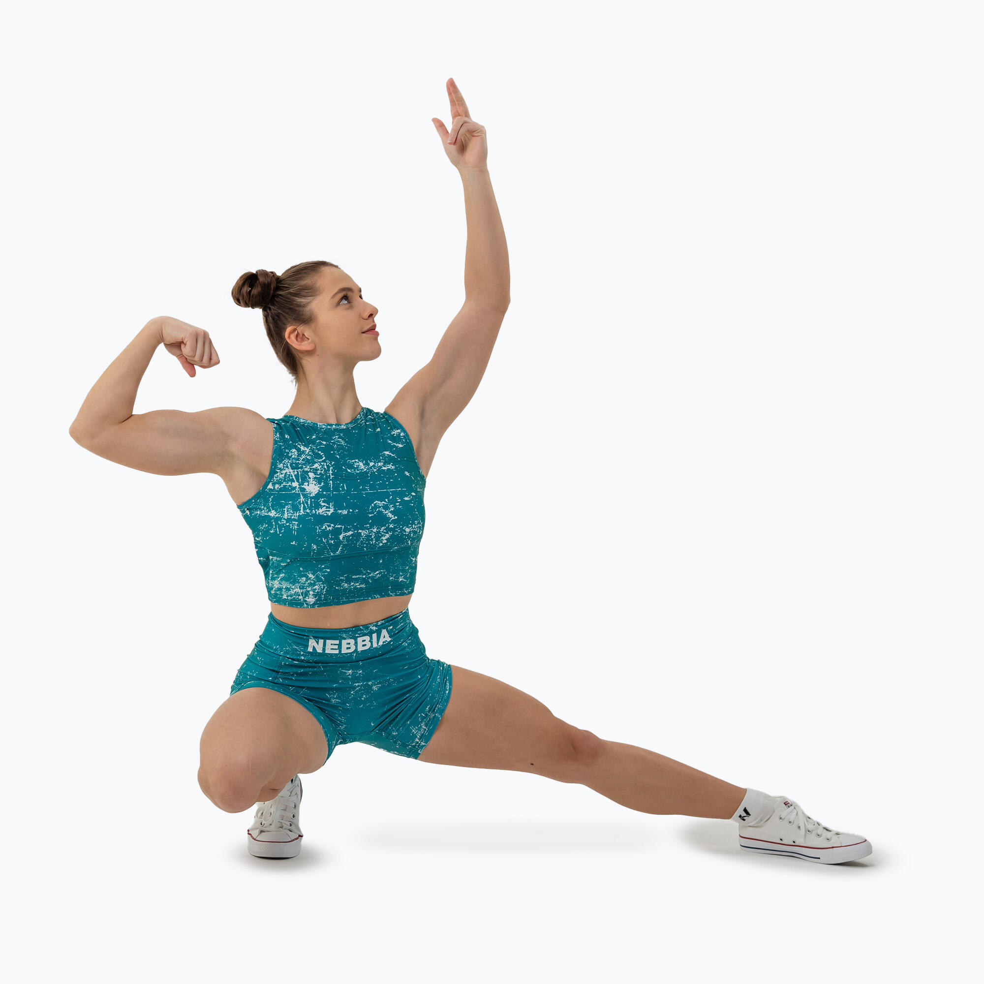 Top deportivo femenino NEBBIARough Girl Crop verde 7/7
