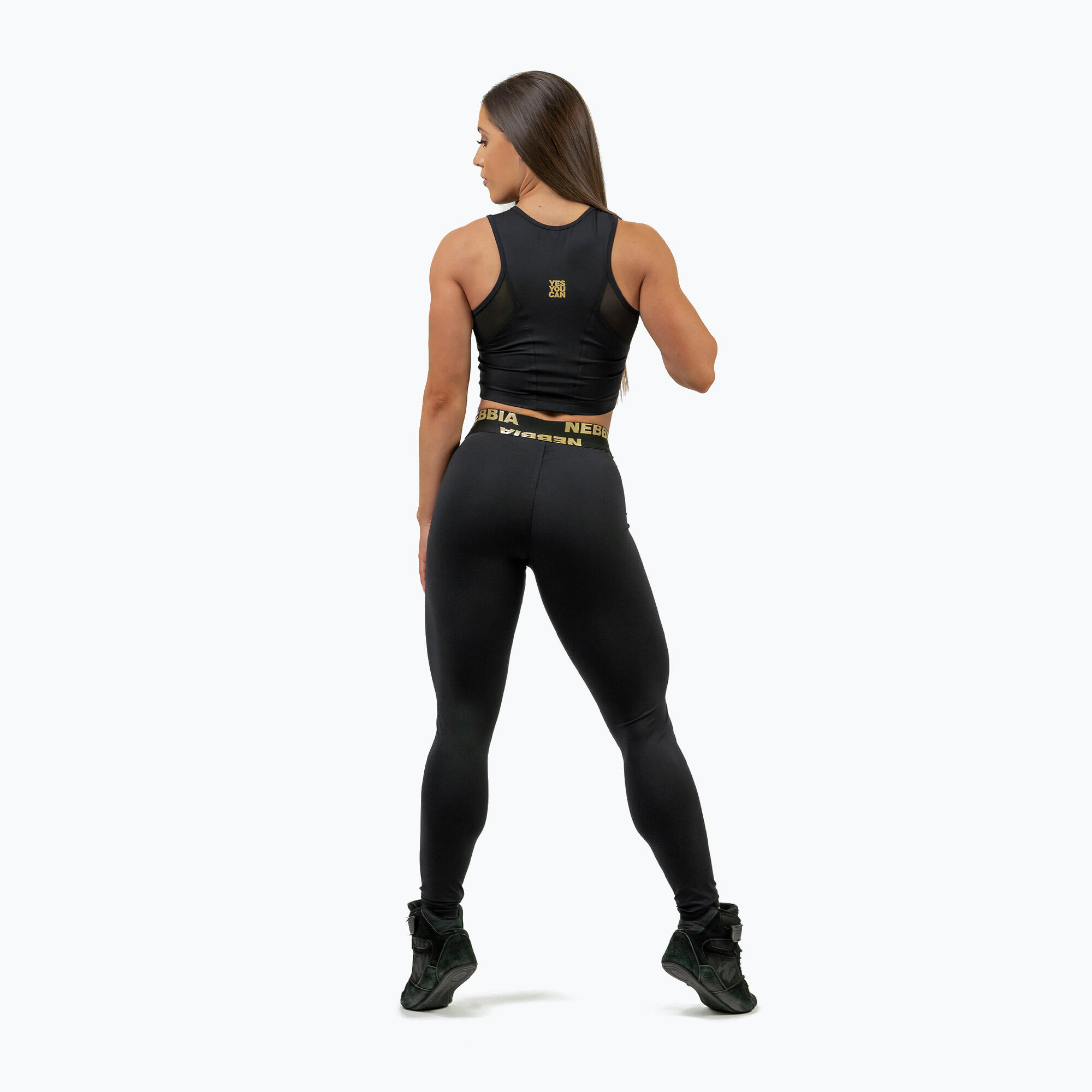 Débardeur de sport femme NEBBIA Mesh Intense noir/or 3/6