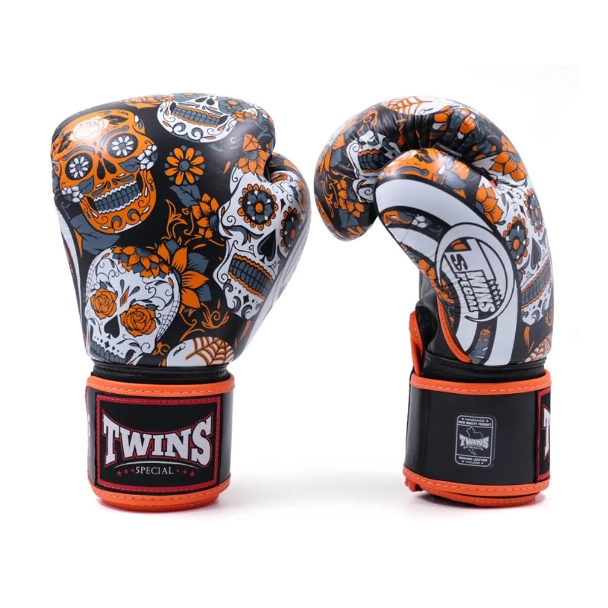 Boxing Gloves Twins Skull Orange/Black – 10oz 4/4