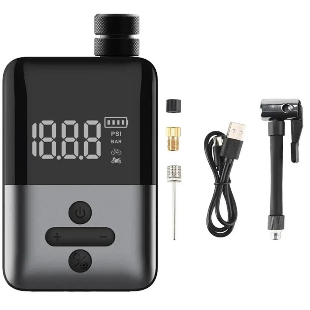 mini electric bike pump 150 PSI USB-C display presta schrader
