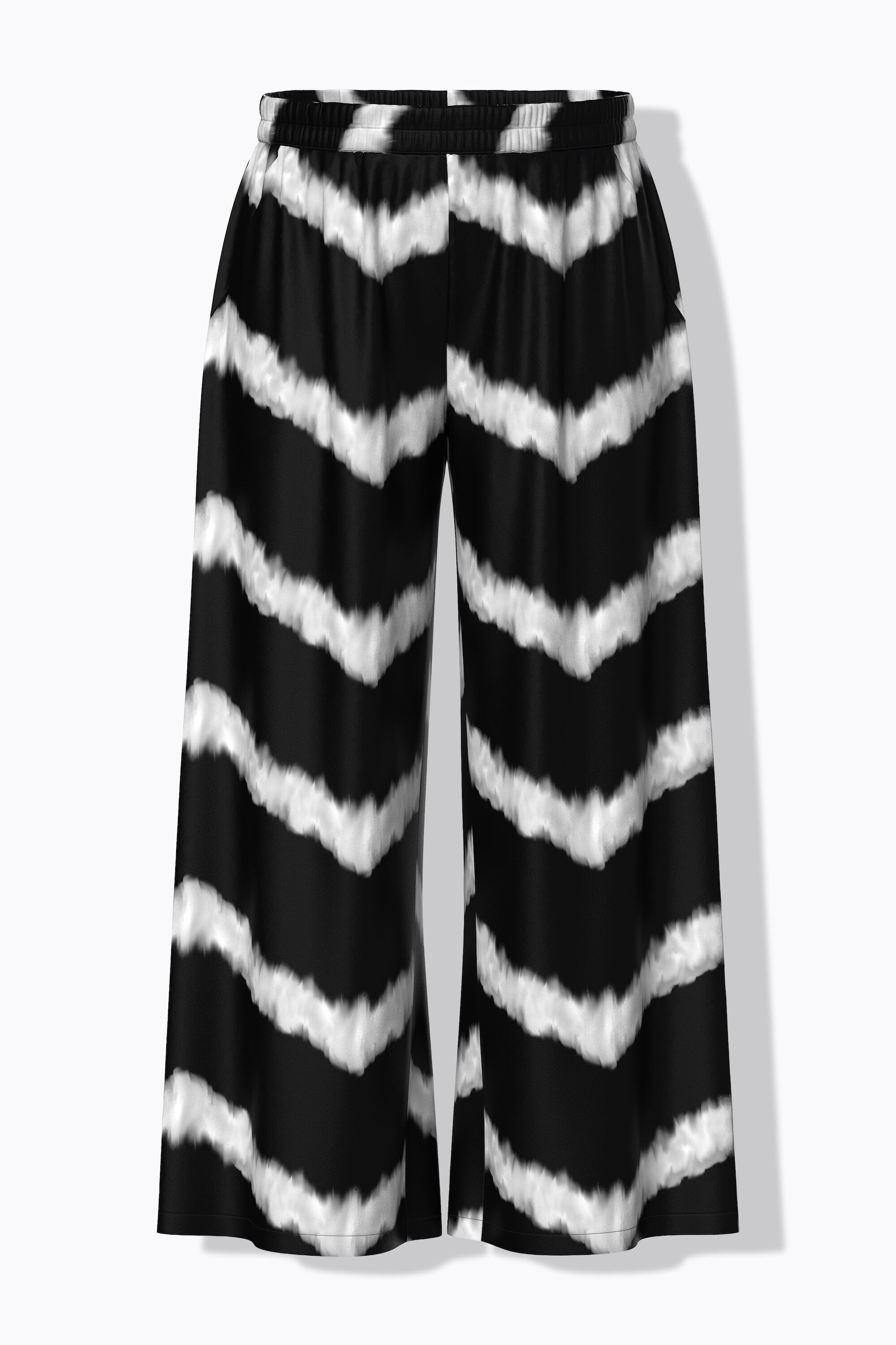 Femme Pantalon Palazzo motif à chevrons jambe large et taille élastique 5/7
