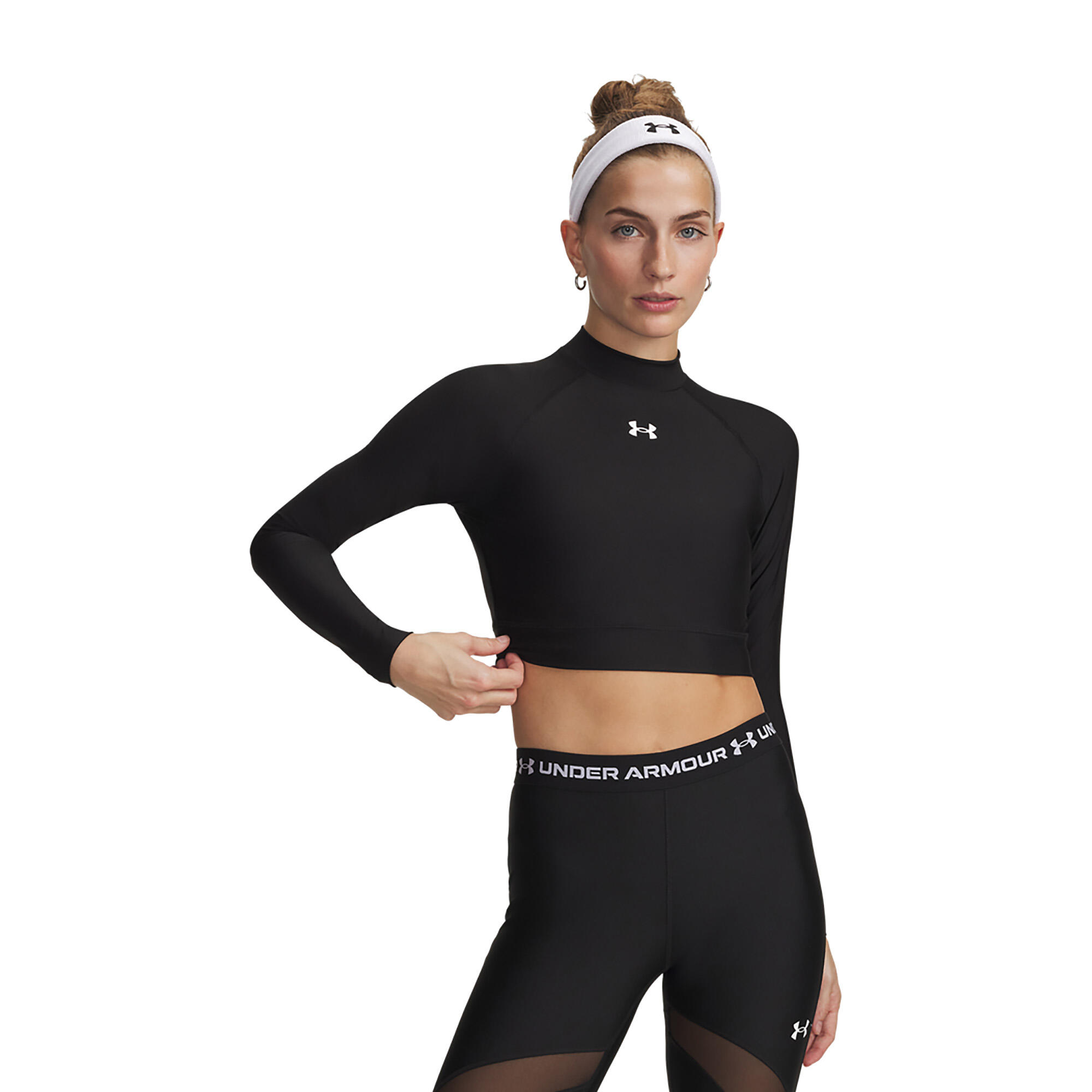 Maglia a maniche lunghe da allenamento da donna Under Armour HeatGear Crop Mock 2/2