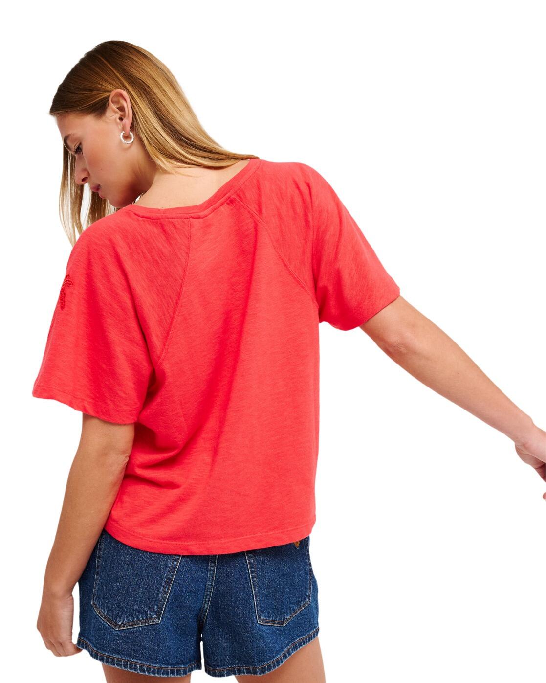 T-shirt à manches courtes TIME FOR PALM TREE Rouge Femme 2/4