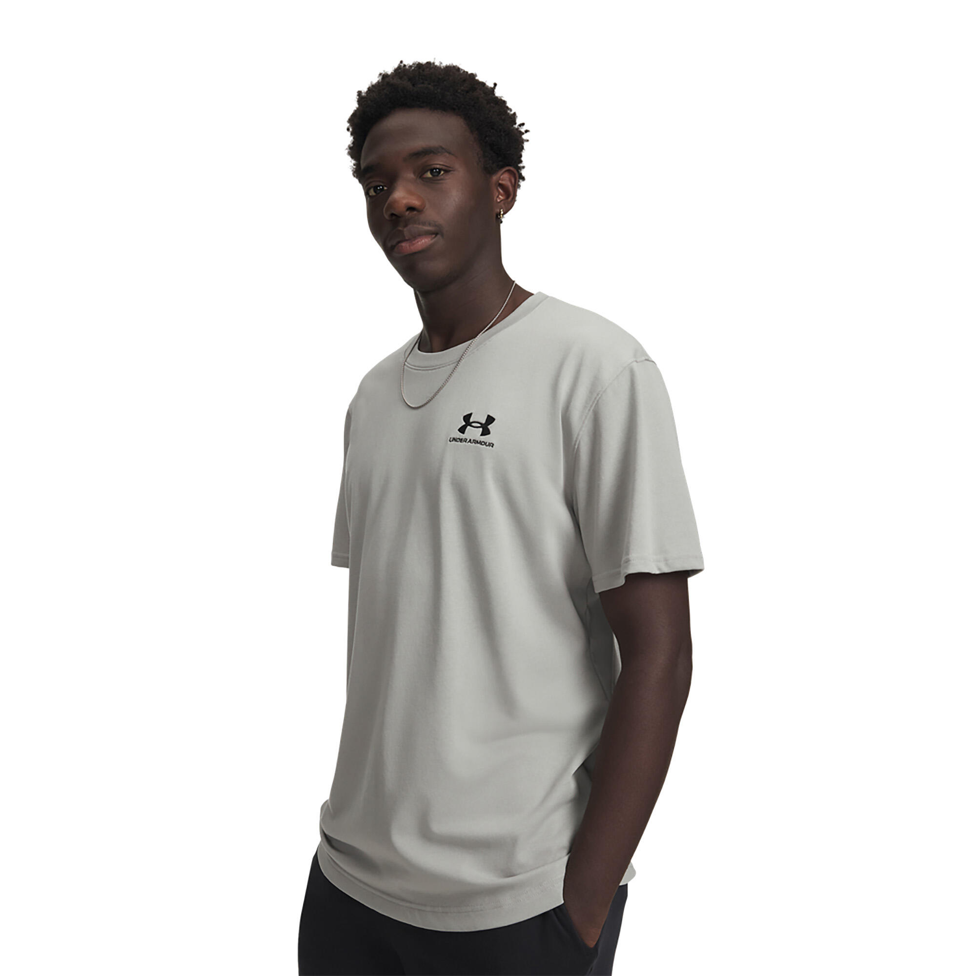 T-shirt homme Under Armour Logo Emb Heavyweight titane/noir 4/4