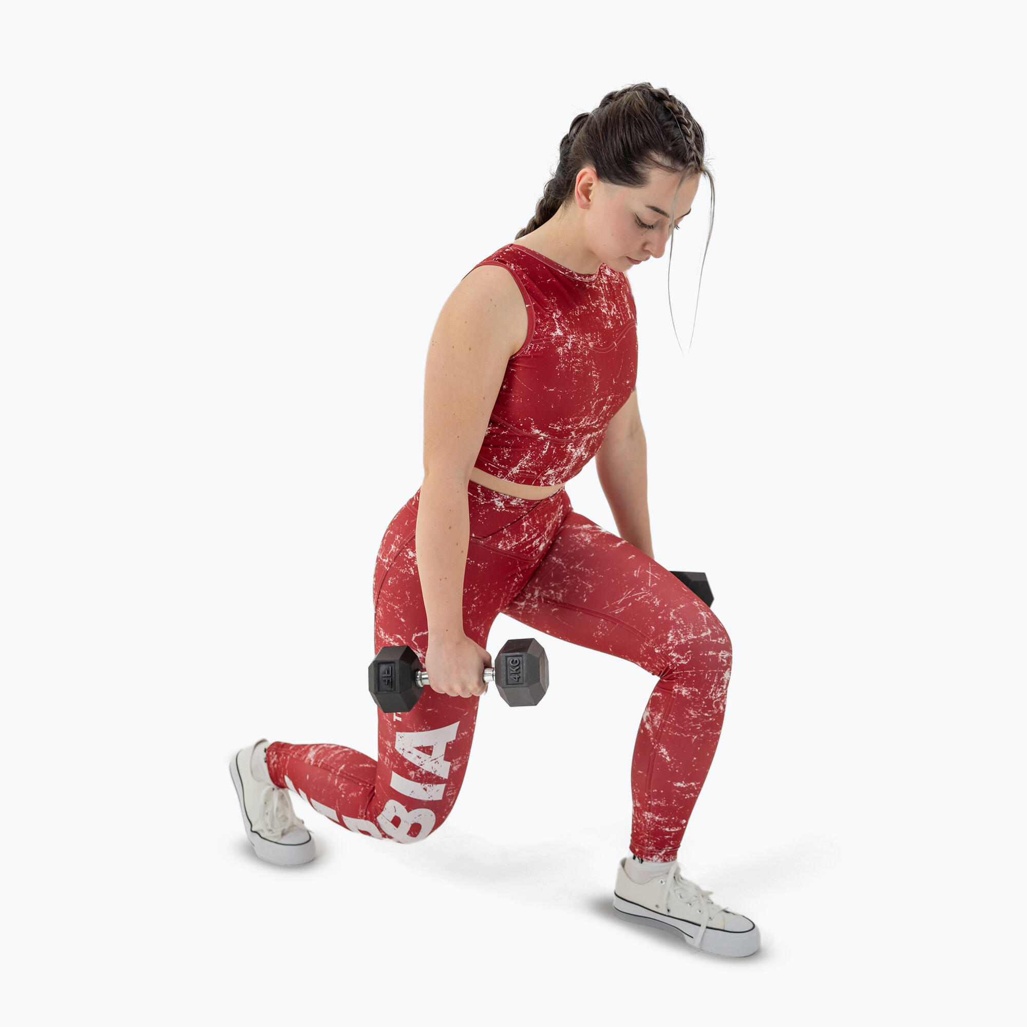 Top de sport féminin NEBBIARough Girl Crop rouge 7/7