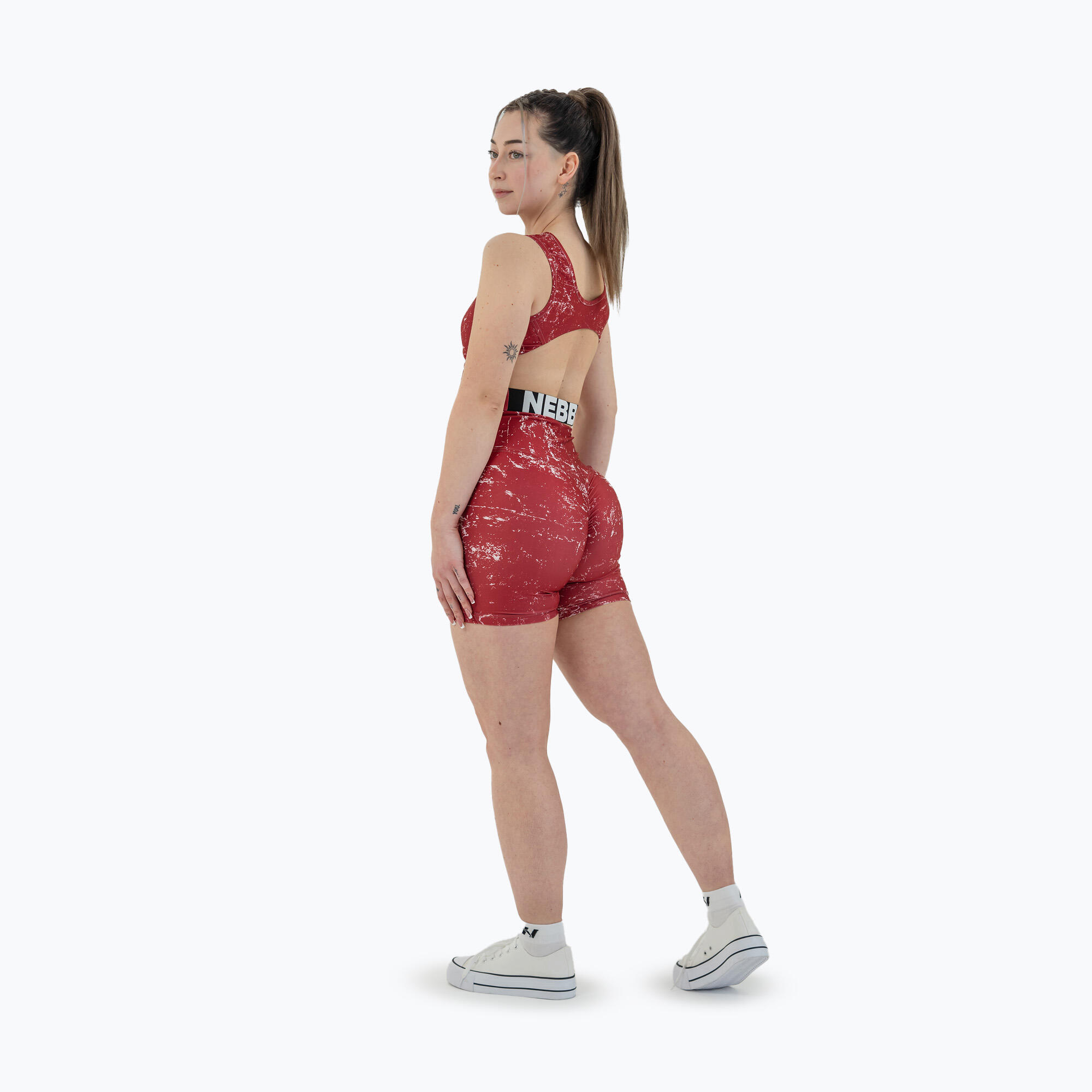 Top de sport féminin NEBBIARough Girl Crop rouge 4/7
