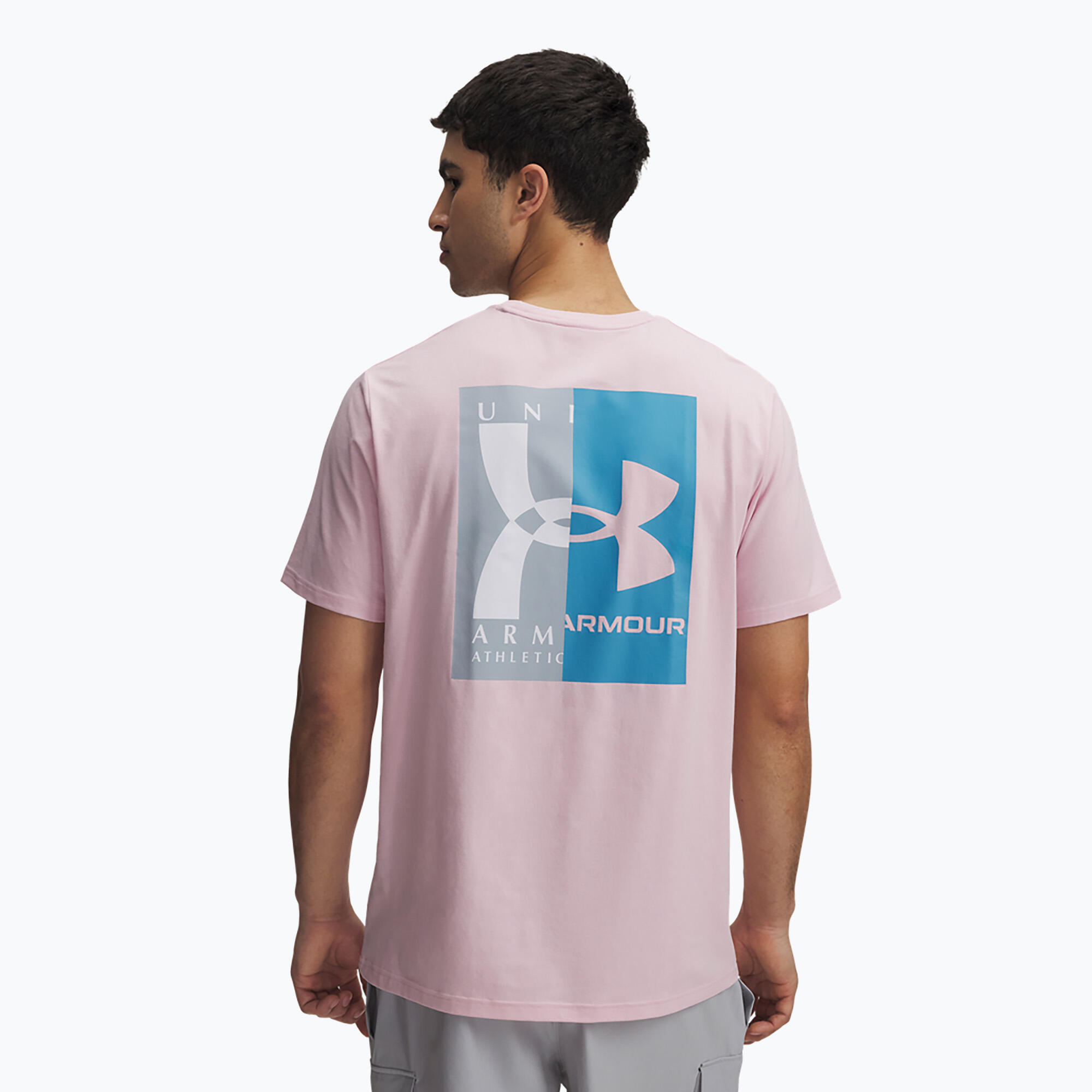 T-shirt homme Under Armour 60/40S Evol Logo prime pink/ether blue/blanc 2/2