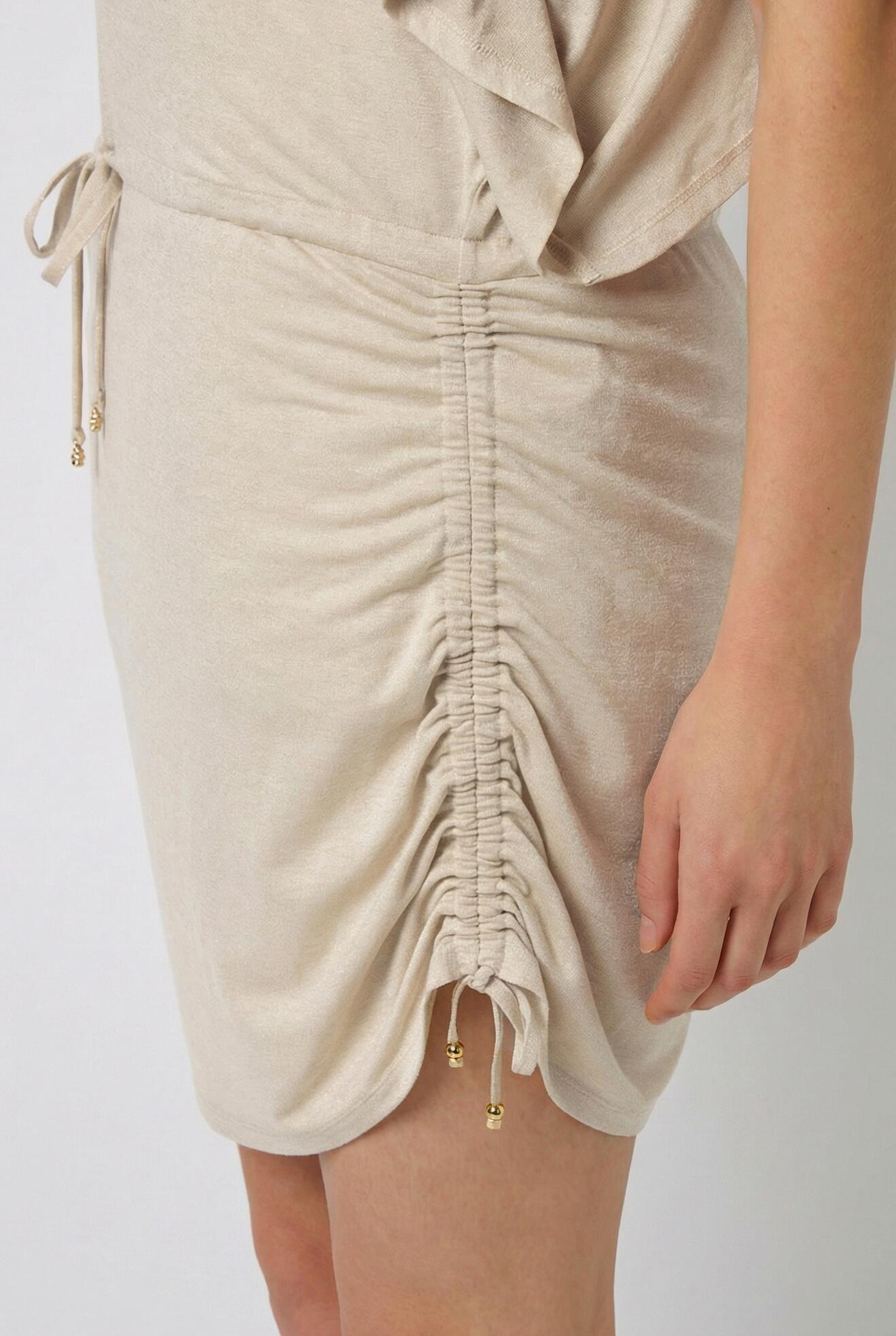 Femme Robe de plage tissu effet métallisé manches courtes et encolure bateau 3/7