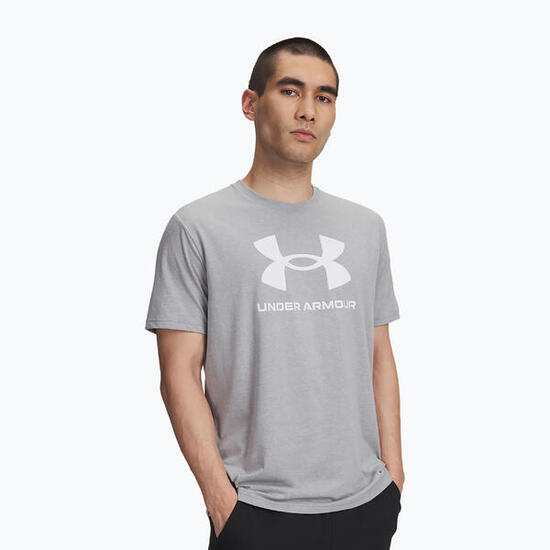 T-shirt homme Under Armour Sportstyle Logo Update steel light heather/blanc