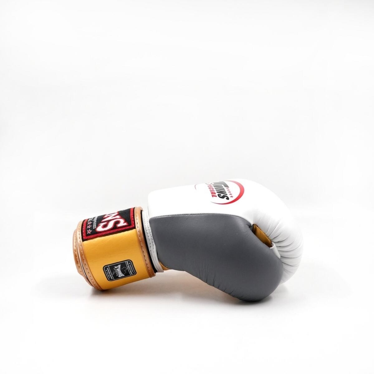 Gants boxe Twins BGVL3 3T Or Blanc Gris – 16oz 3/3