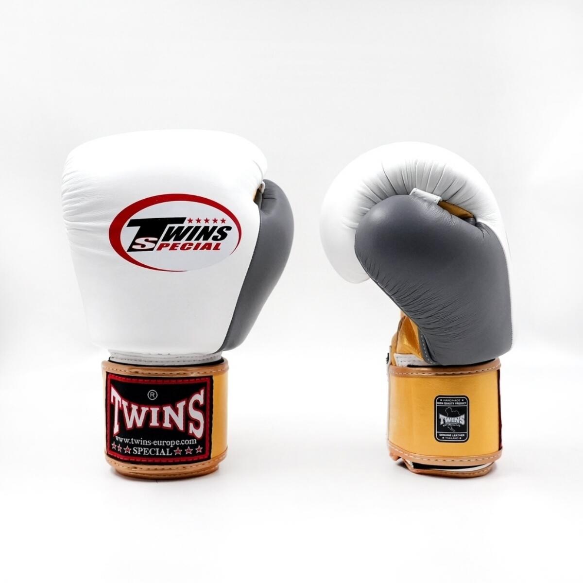 Gants boxe Twins BGVL3 3T Or Blanc Gris – 16oz 2/3