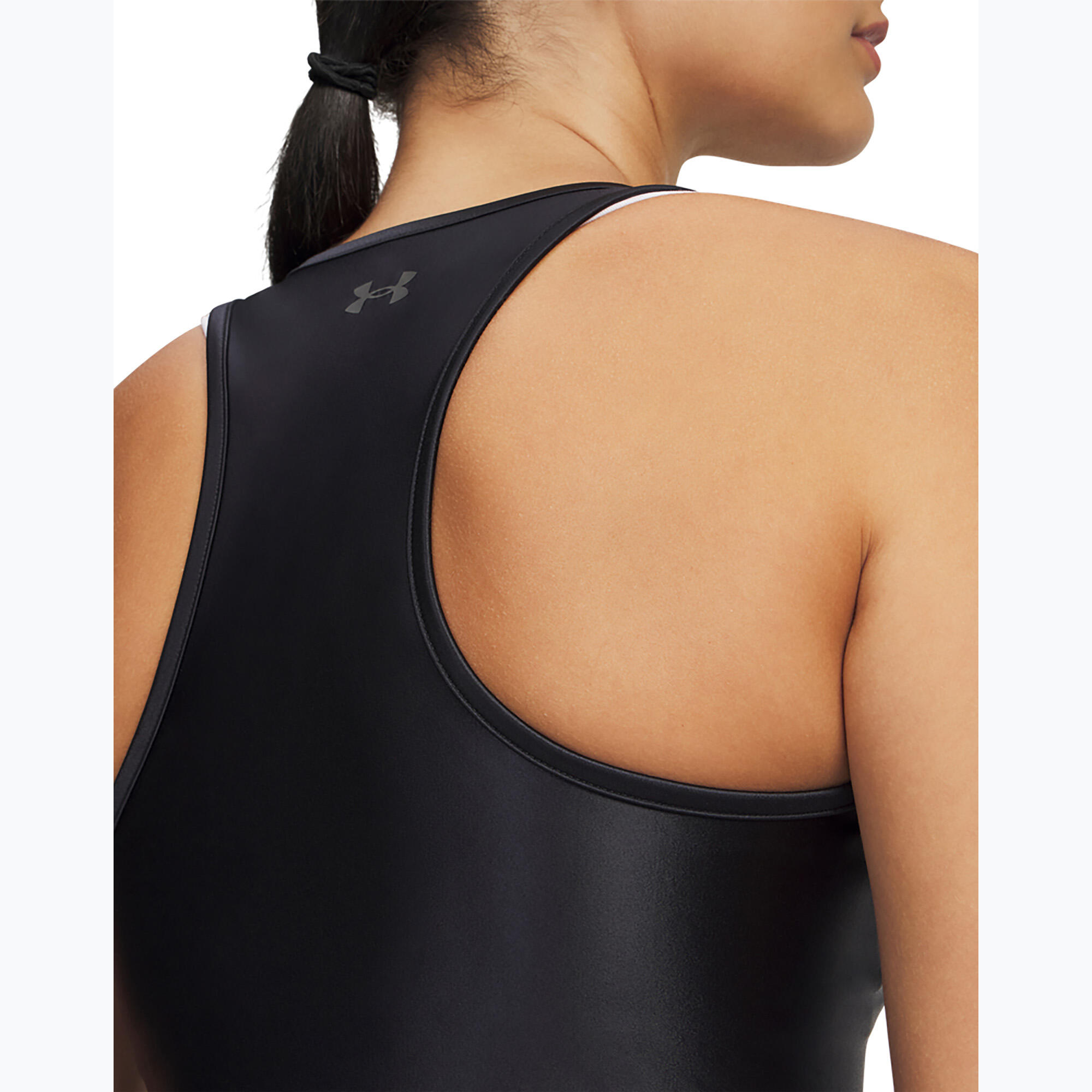 Camiseta deportiva para mujer Under Armour Motion Shine Tank negro/gris chorro 3/4