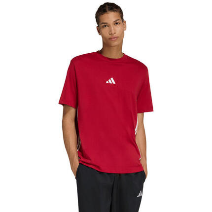 T‑shirt Adidas Essentials Three Stripes rouge en coton