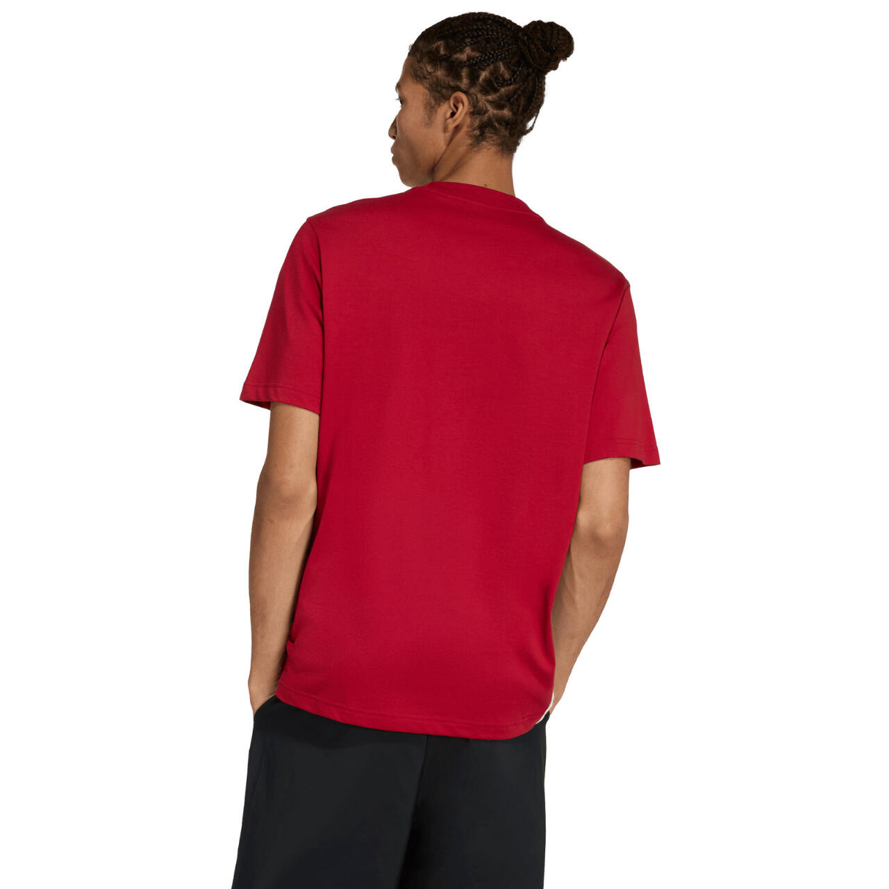 Adidas Essentials Three Stripes T‑shirt rood katoen korte mouw 2/5