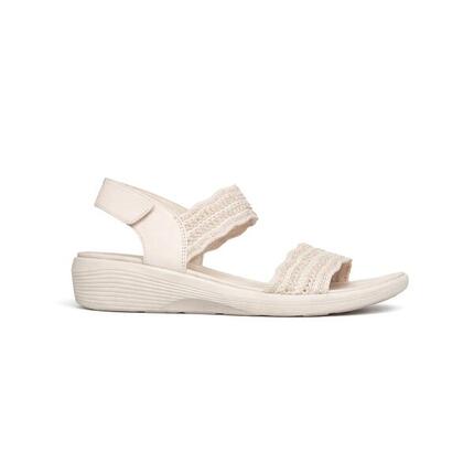 SANDALE FEMME Skechers Arya Favorite Finds tissu BLANC