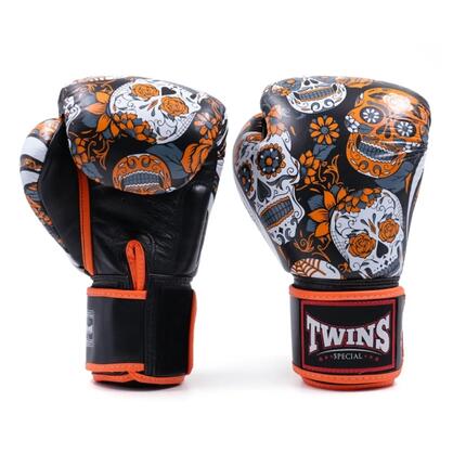 Boxhandschuhe Twins Skull Orange/Schwarz – 16oz