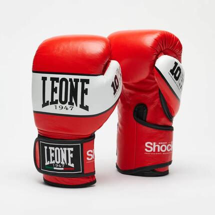 Gants de Boxe - Shock, Leone - 10 Oz - Rouge - Matière : list: Cuir|Cuir PU