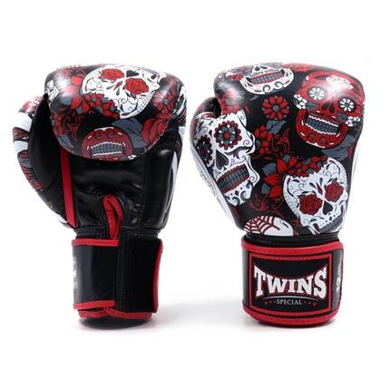Gants de boxe Twins BGVL3 Skull Rouge – 14oz