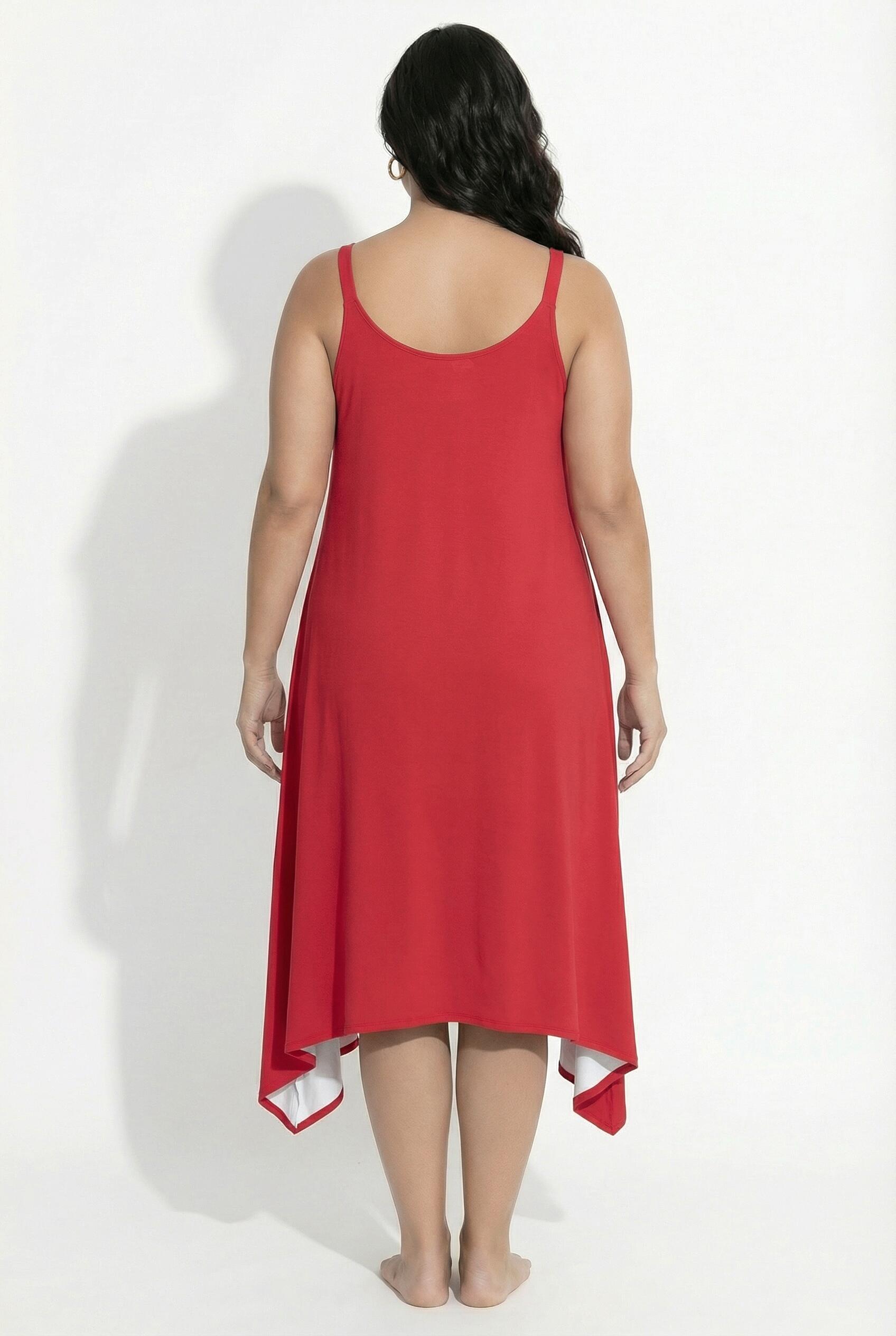 Femme Robe sans manches motif vacances décolleté en V et coupe évasée 2/7