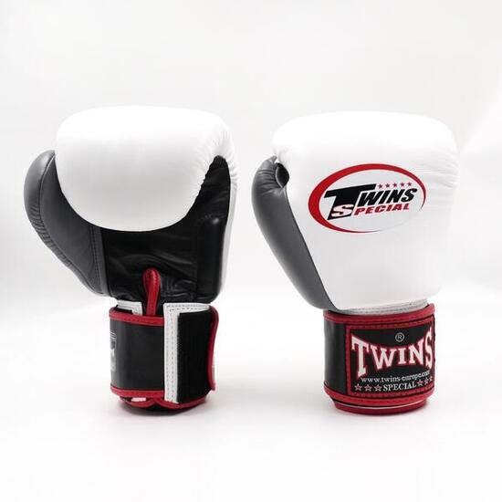 Gants boxe Twins BGVL3 3T Noir Blanc Gris – 14oz