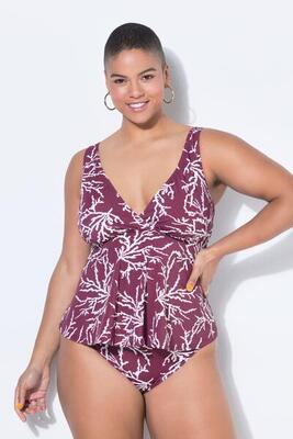 Dames tankini-top zachte cups all-over print gedrapeerd