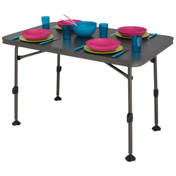 Mesa de camping plegable Versailles L de aluminio con patas regulables. 2/6