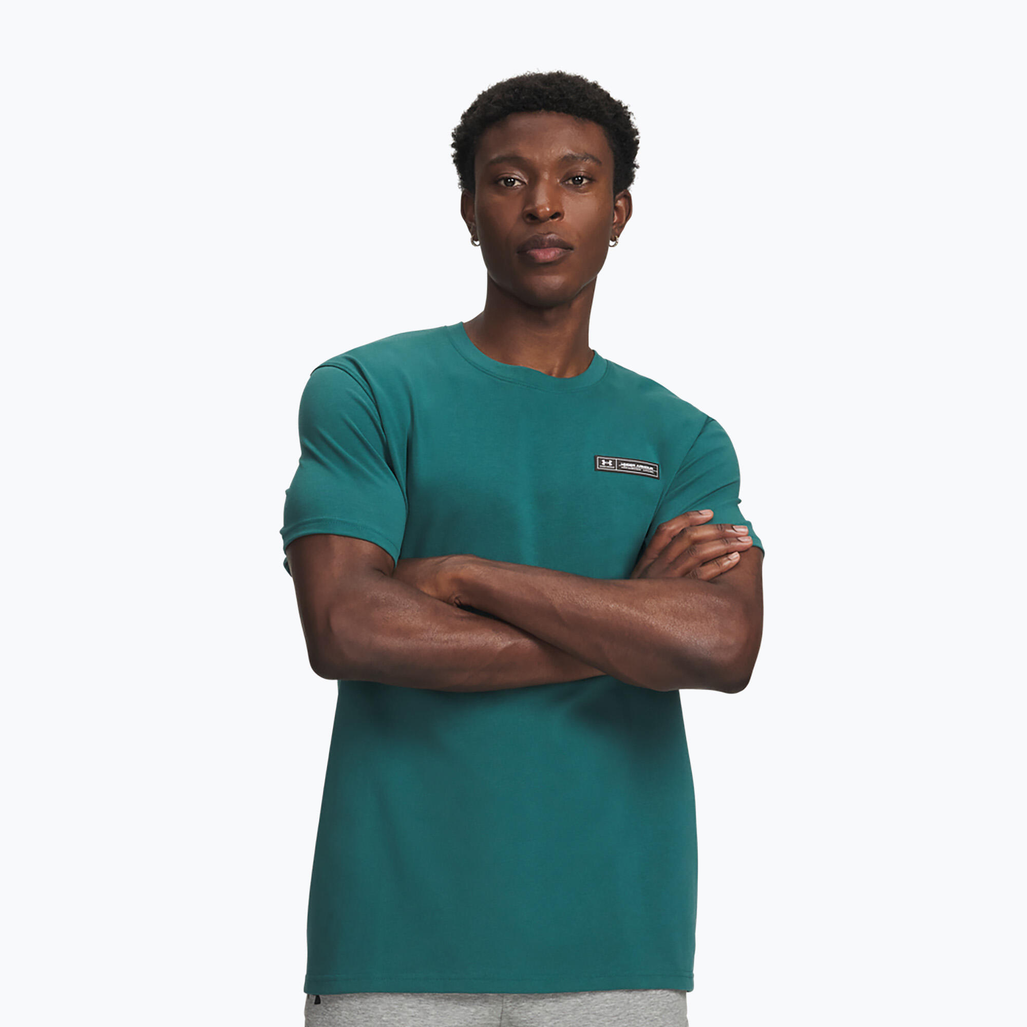 Camiseta masculina Under Armour HW Armour Label verde estante/negro 1/3