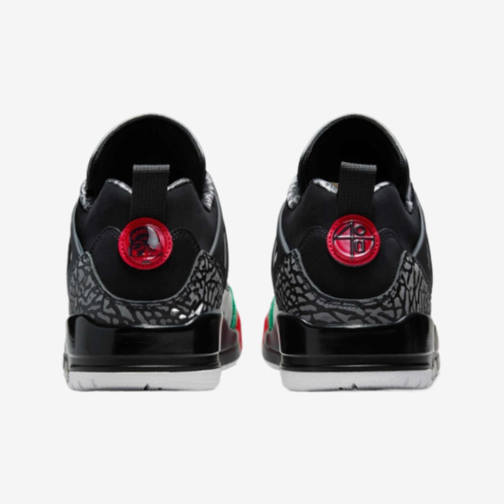 Jordan Spizike Low Black Classic Green White Varsity Red 5/6