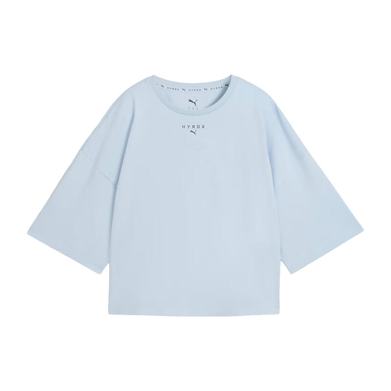 Tricou femei oversized scurt Hyrox, albastru deschis PUMA