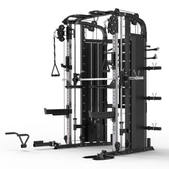 GORILLA SPORTS® Smith Machine avec Poids Intégrés 2x60 kg