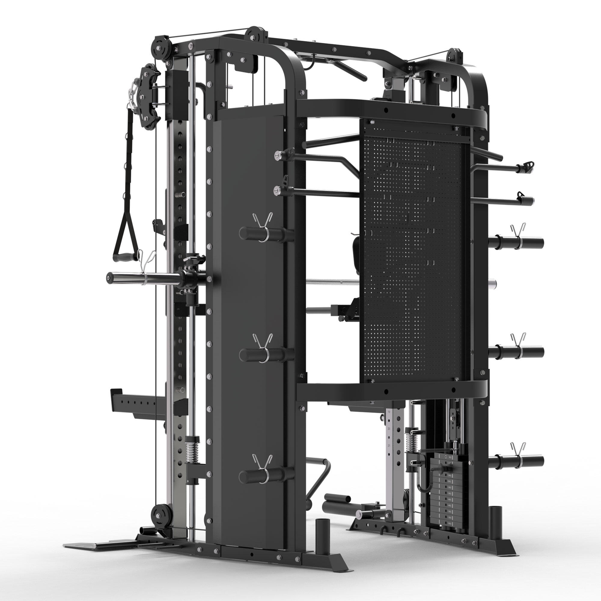 GORILLA SPORTS® Smith Machine avec Poids Intégrés 2x60 kg 4/4
