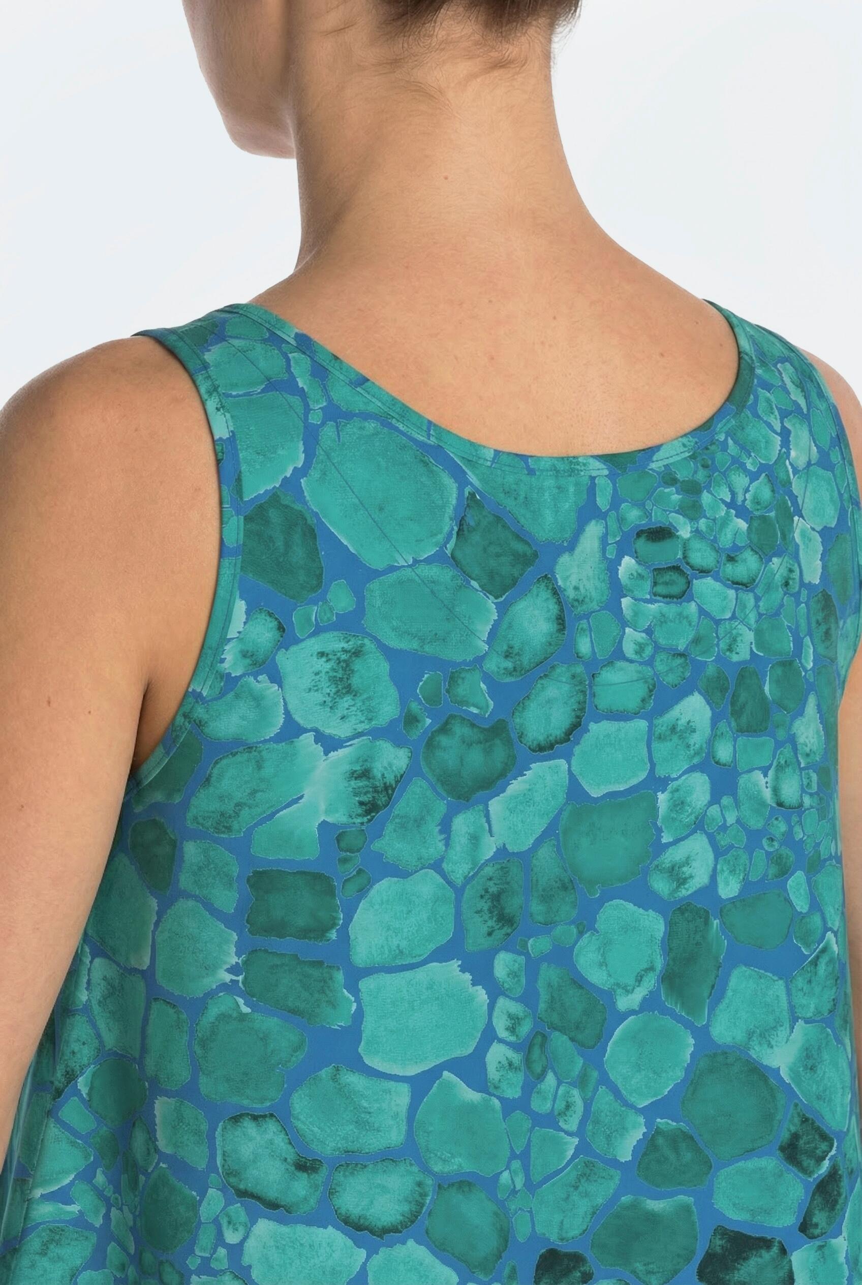 Femme Robe midi sans manches décolleté rond et coupe évasée 4/7