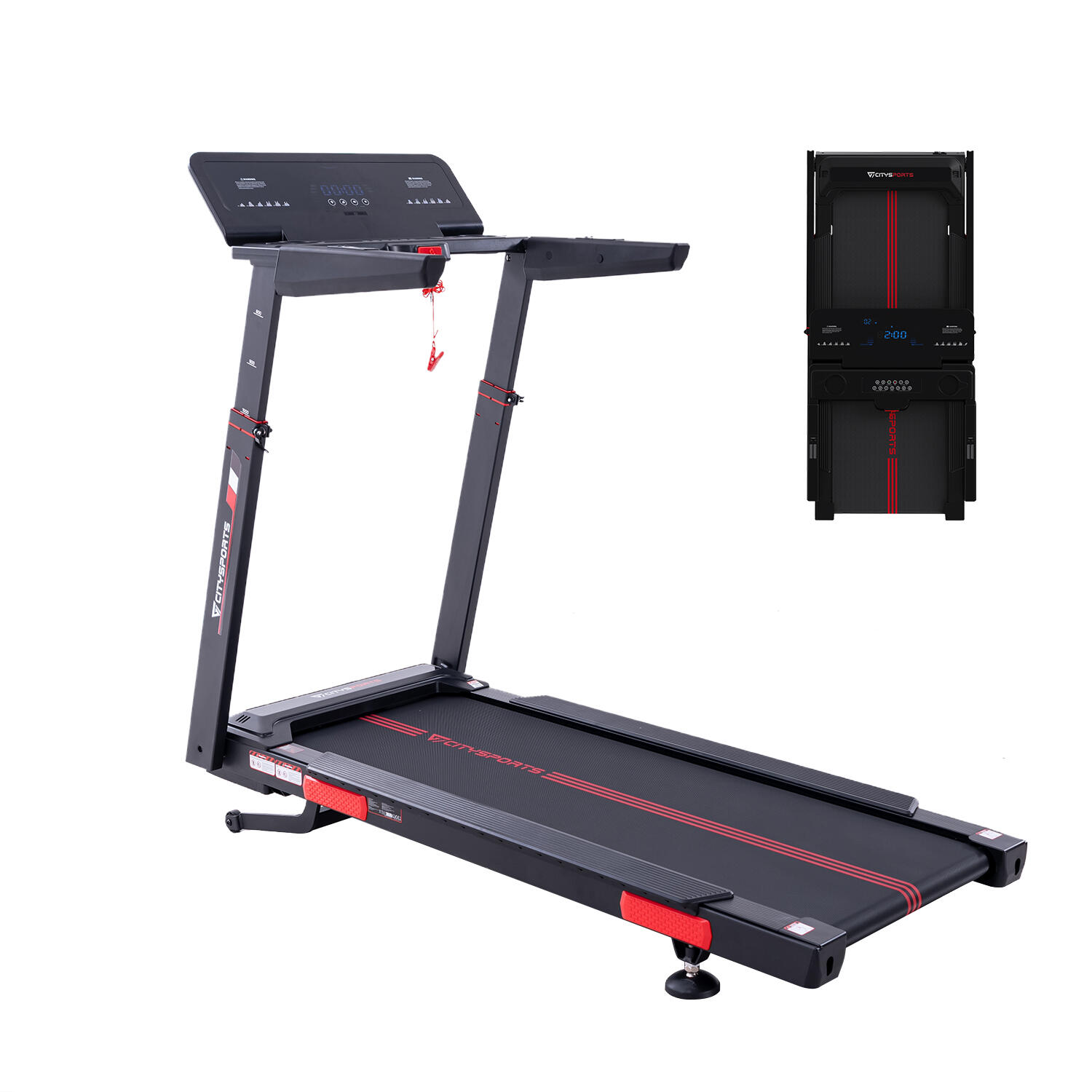 CITYSPORTS Skládací a naklápěcí běžecký pás –NB2 AI–3700 W– 16,5 km/h–aplikace–systém AI